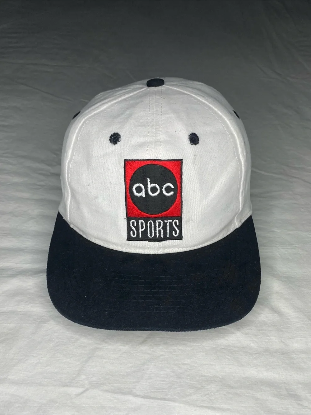 Vintage ABC Sports Snapback Red Logo 90s Adjustable Cap White Black